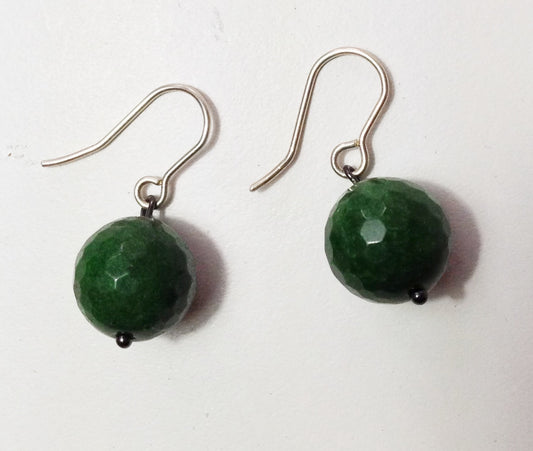 Jade & silver earrings