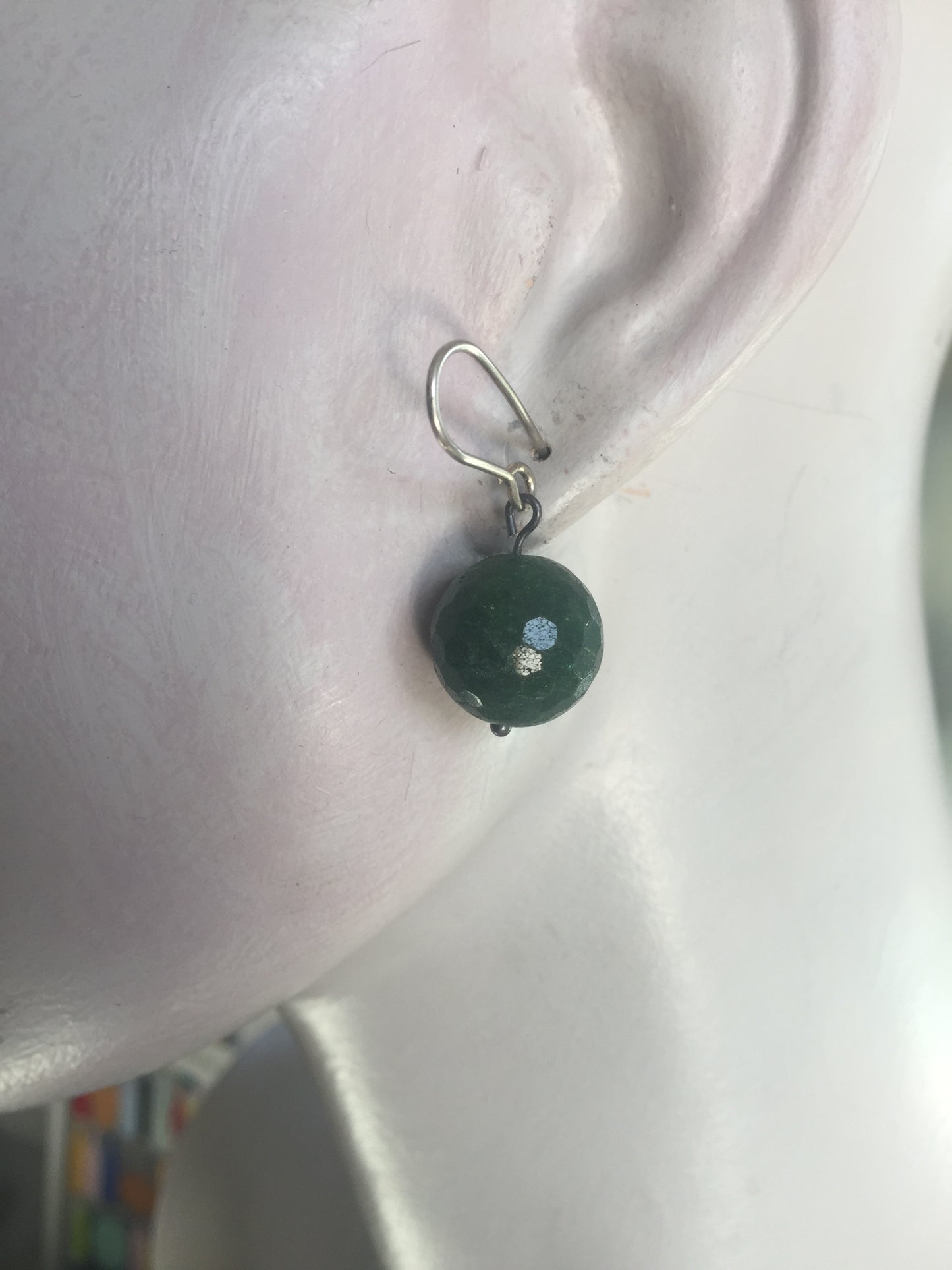 Jade & silver earrings