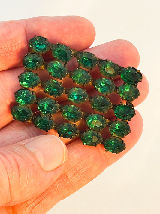 Twenties Emerald crystal brooch