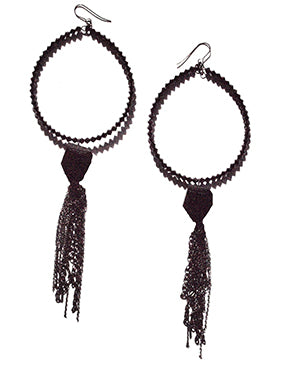 Mata Hari tassled hoop earrings