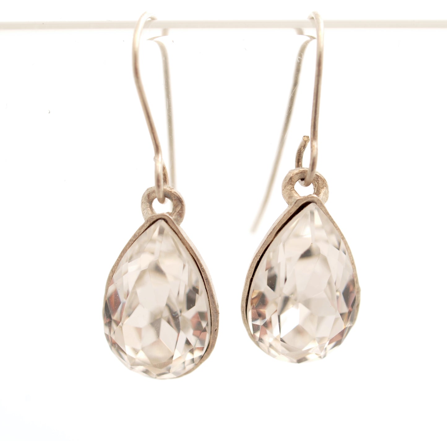 Pear shaped diamanté earrings