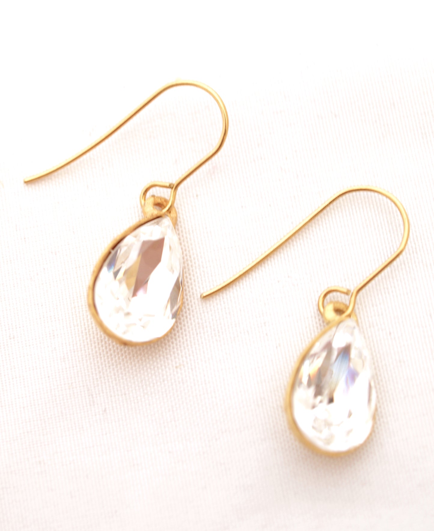 Pear shaped diamanté earrings