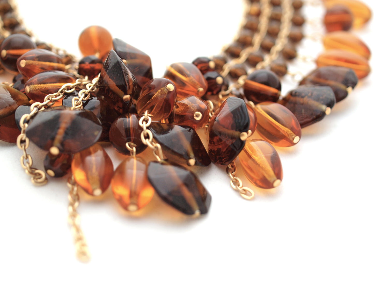 Amber glass Lotus Necklace