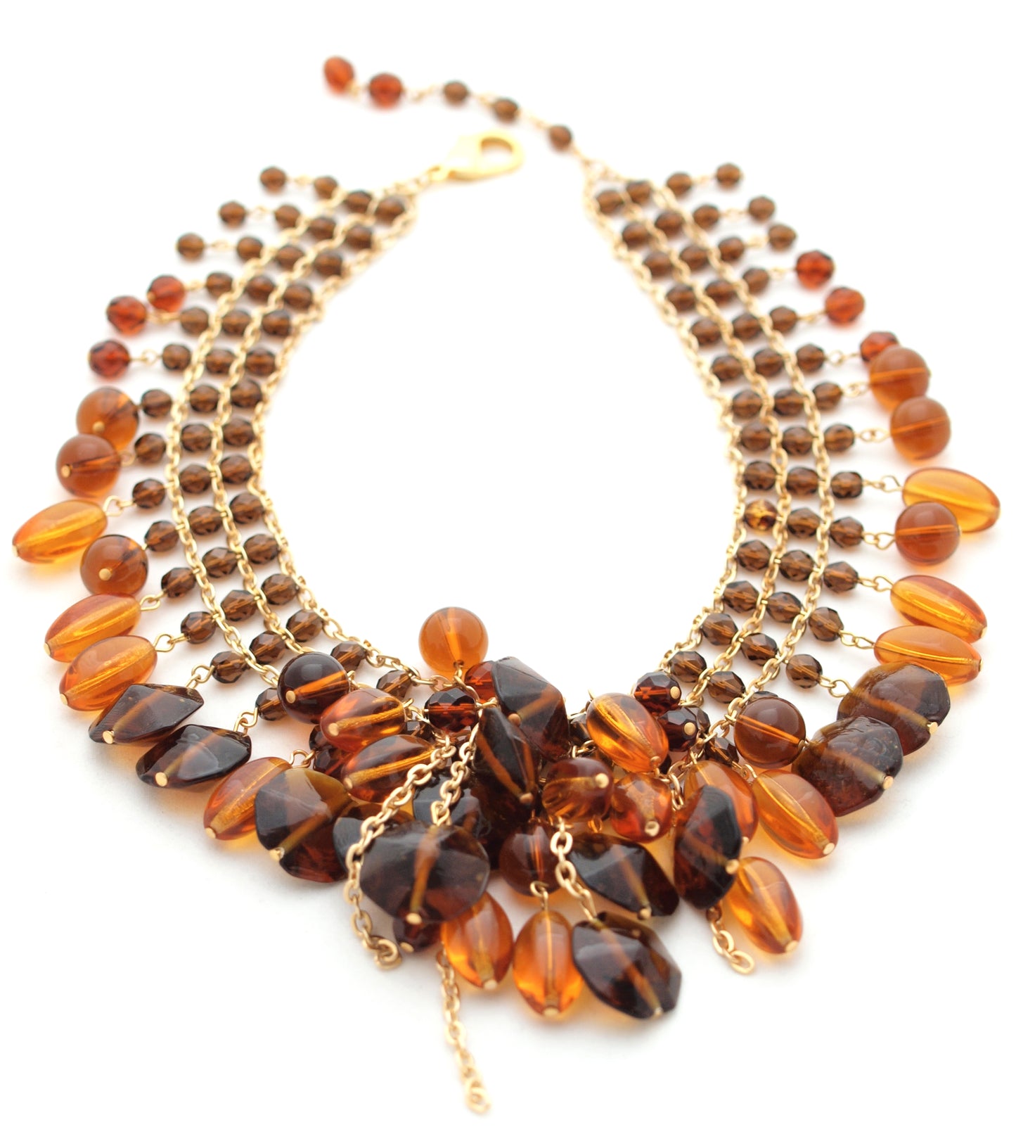 Amber glass Lotus Necklace