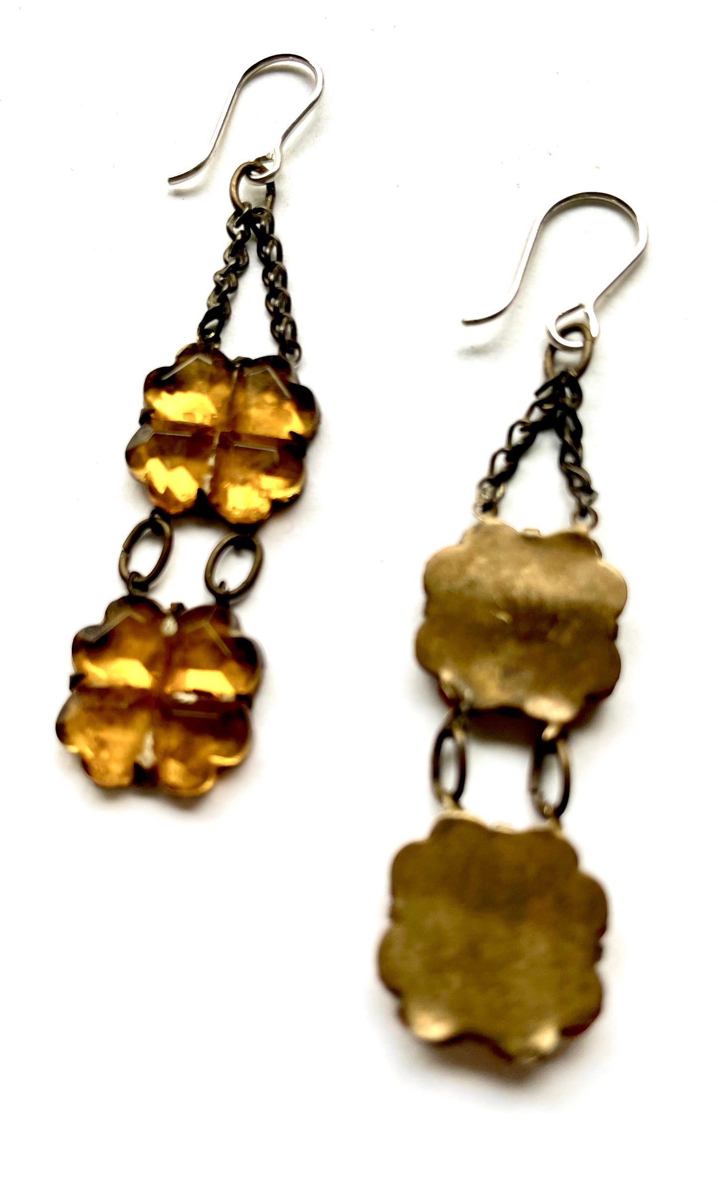 Antique amber glass earrings